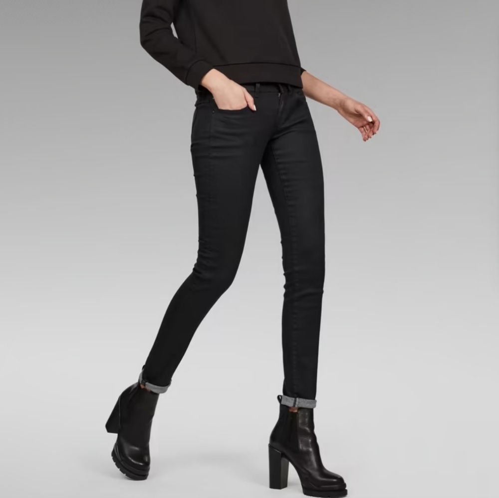 G-Star Raw LYNN MID WAIST SKINNY Jean Dark Aged Size 26 (26x32) NWT!